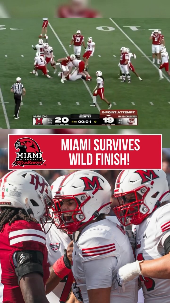 Miami RedHawks win with goal-line s...