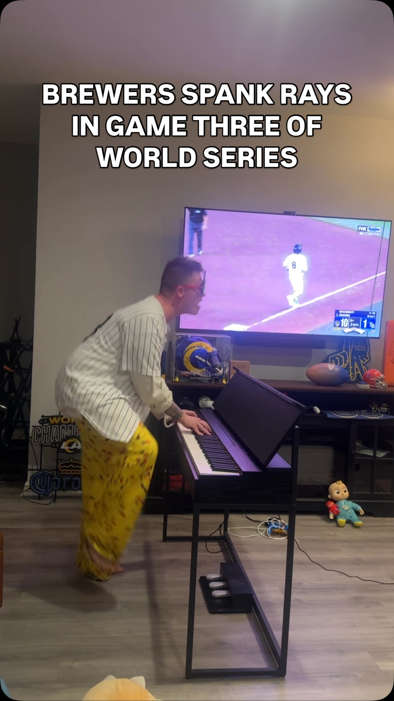Brewers fan celebrates World Series...