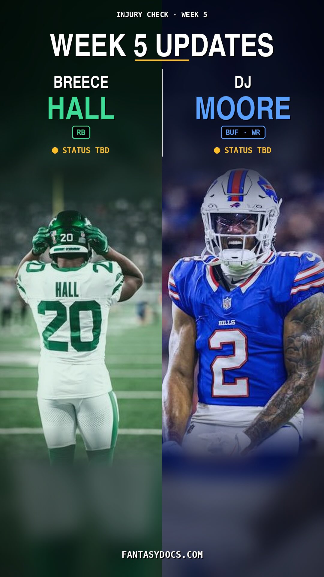 Breece Hall and DJ Moore Week 5 Inj... on MILLIONS Breece Hall and DJ Moore Week 5 Inj...