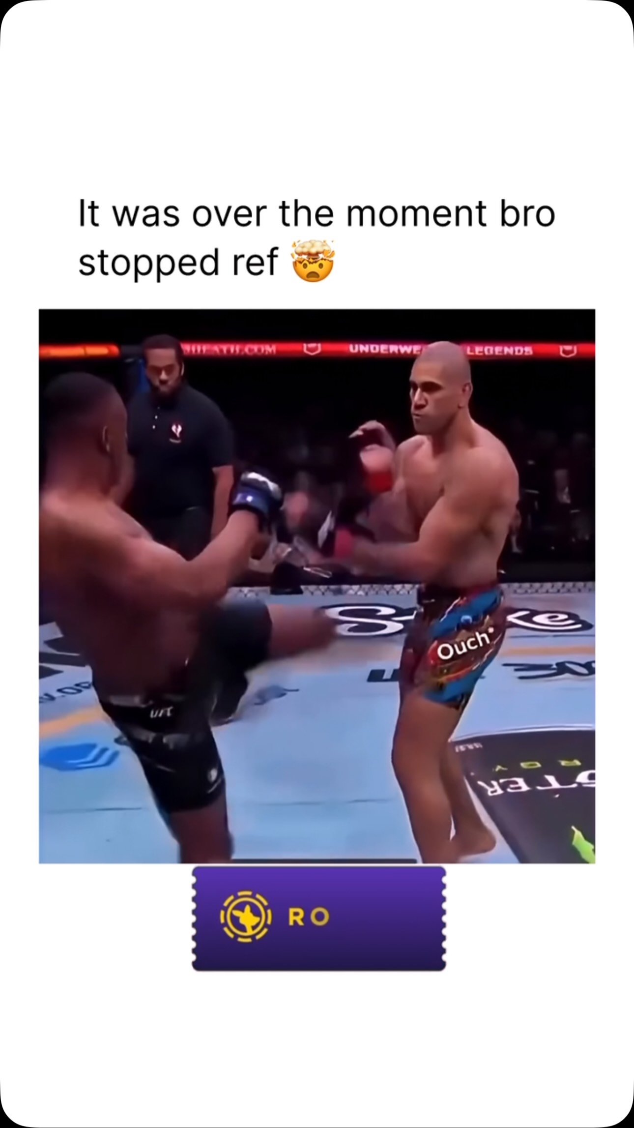 Referee stops the fight: 'It was ov...