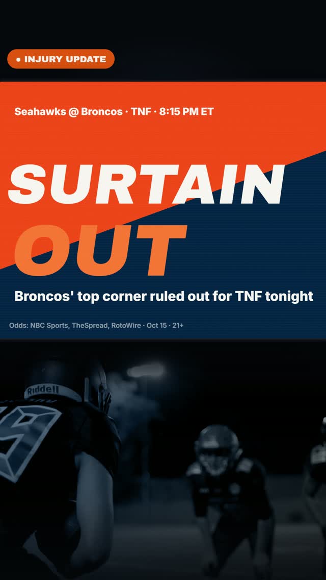 Patrick Surtain II ruled out for Th...