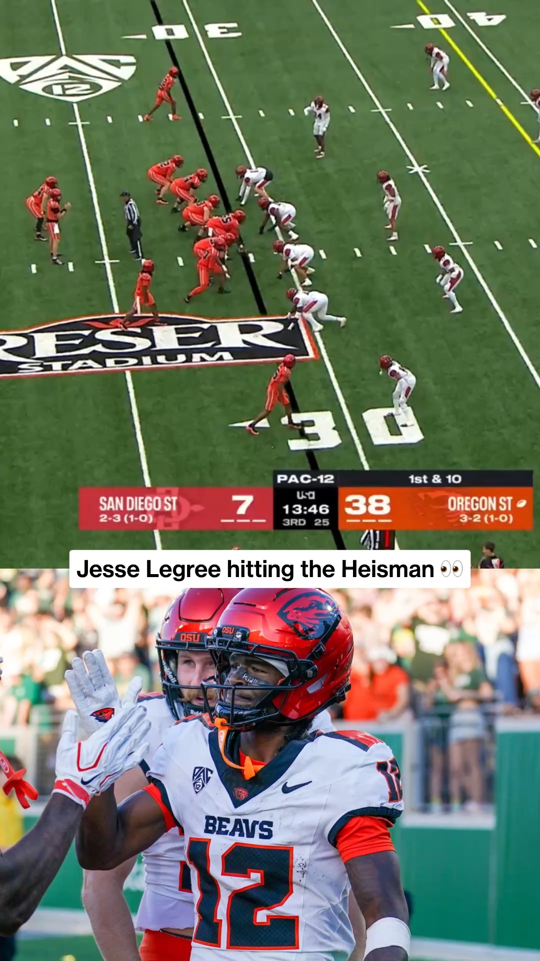 Jesse Legree scores his 11th receiv...