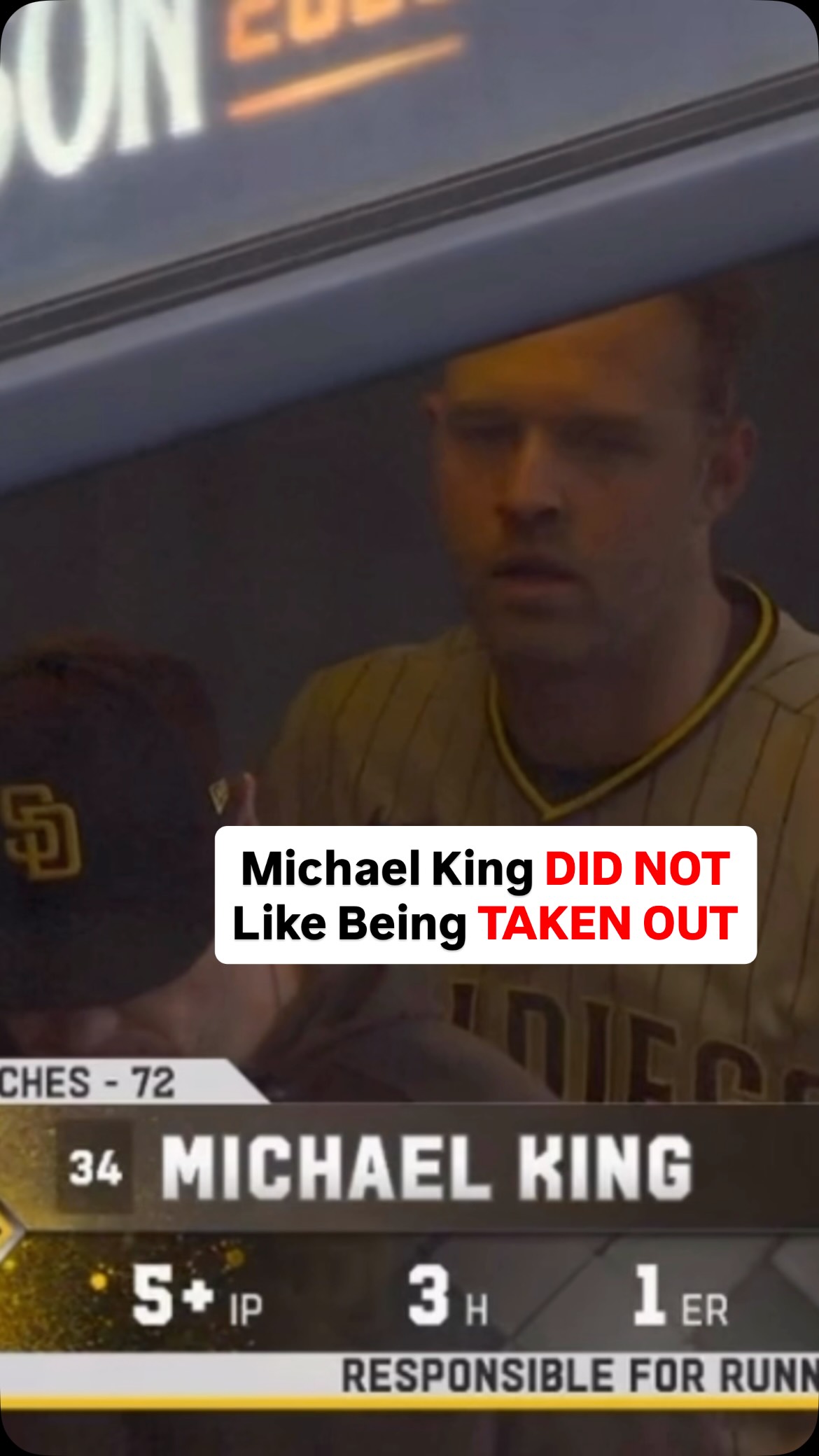 Michael King frustrated after being...