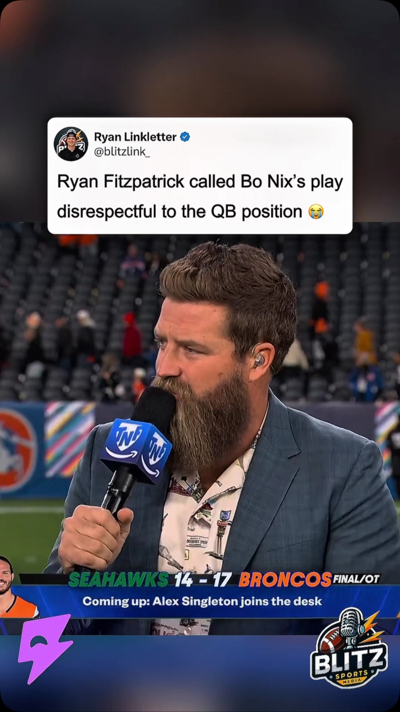 Ryan Fitzpatrick rips Bo Nix's play...