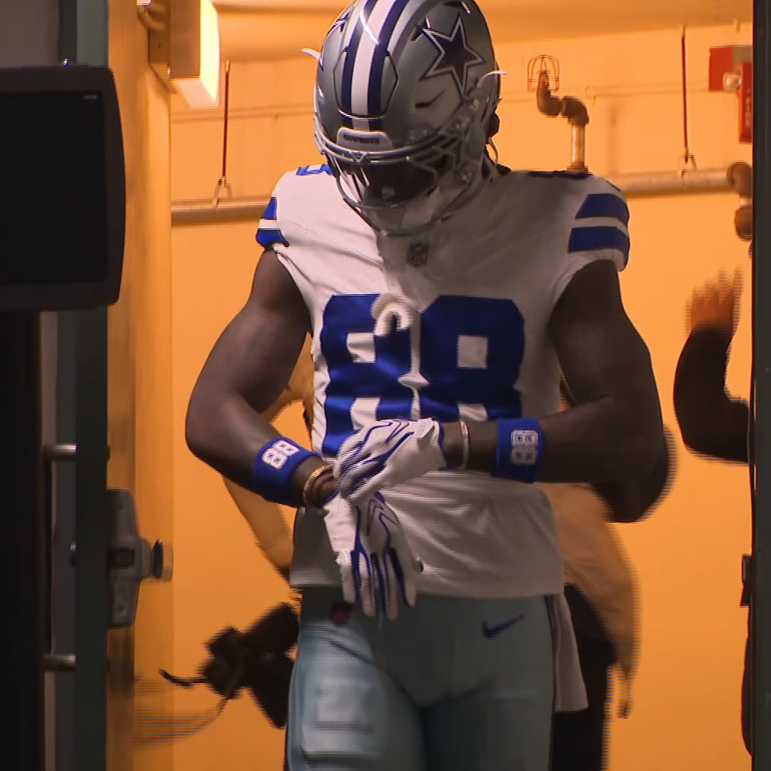 CeeDee Lamb enters the field before...