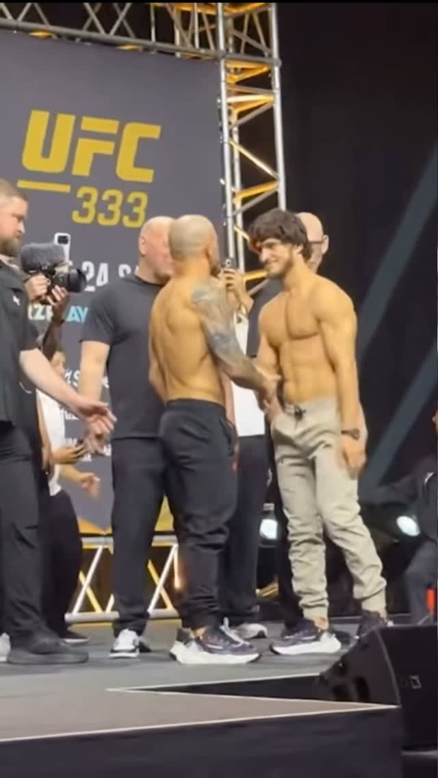 UFC 333: Fighters Shake Hands at We...