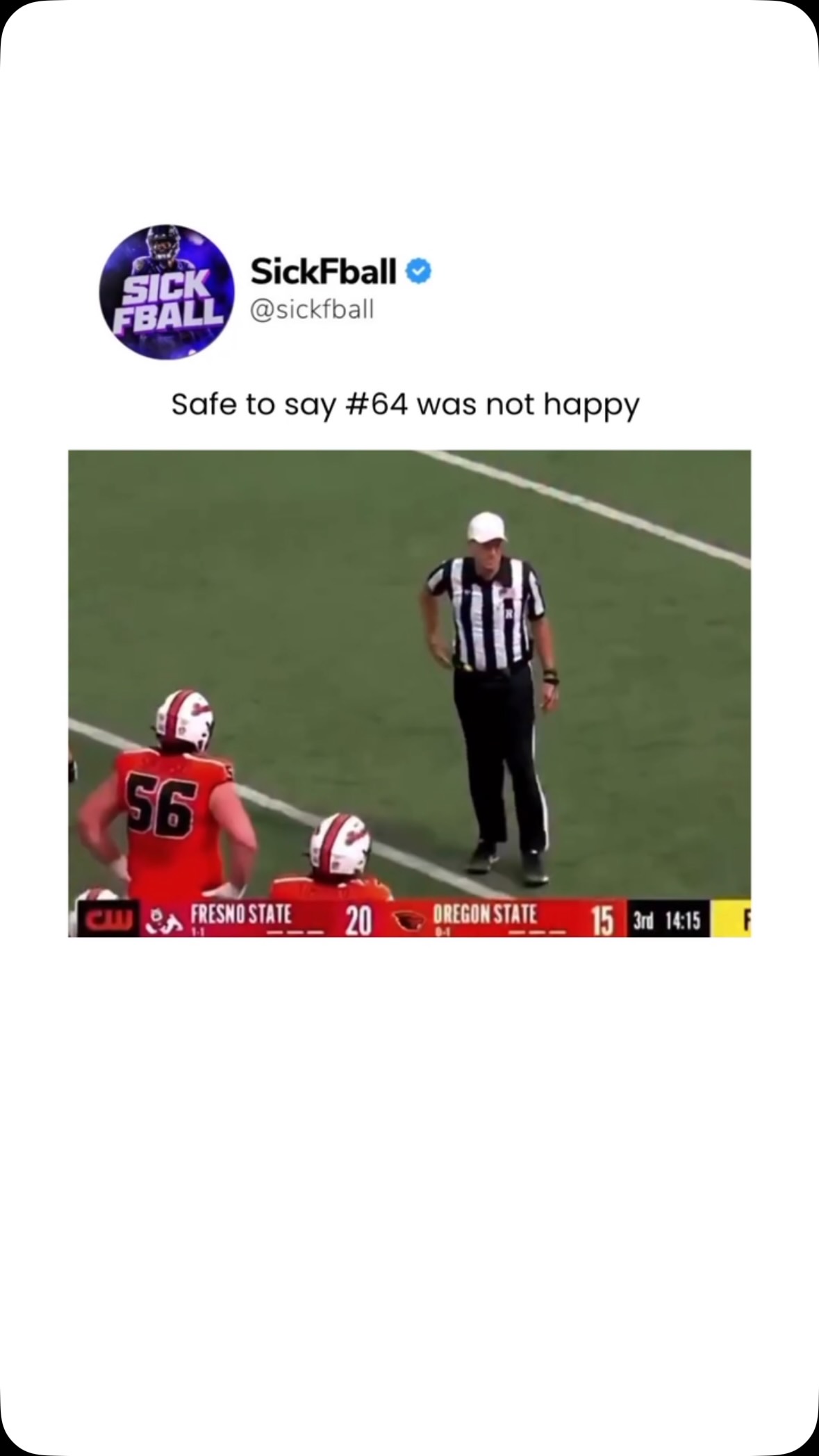 Unseen Play: Football lineman #64 r...