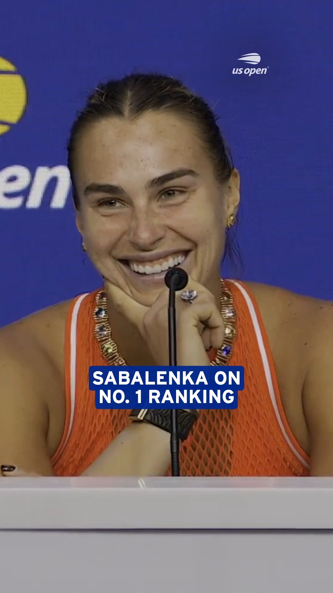 Aryna Sabalenka speaks on the No. 1...