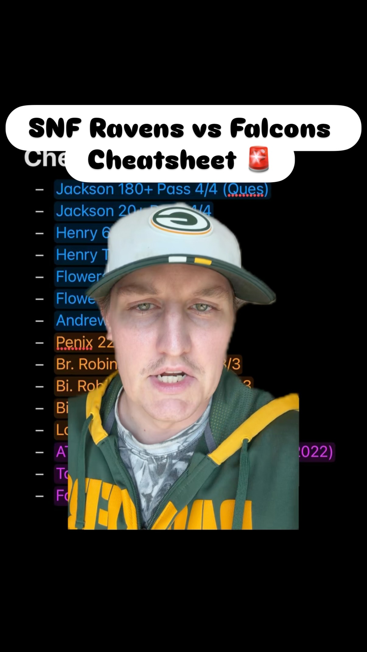 SNF Ravens vs Falcons Cheatsheet Pr...