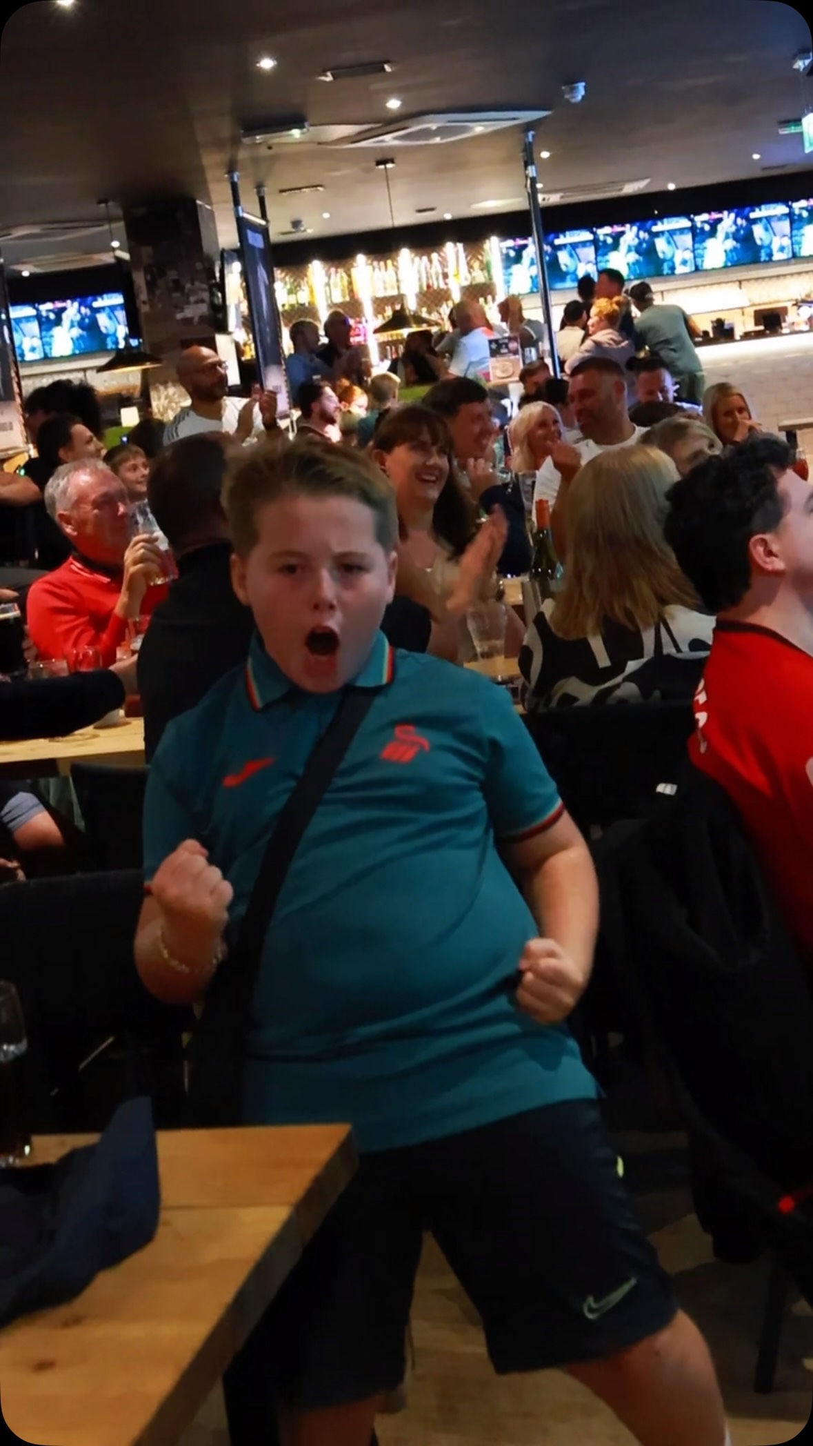 Fans celebrate Swansea City goals i...