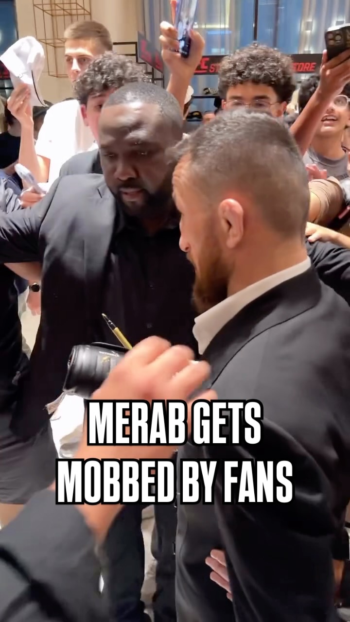 Merab Dvalishvili mobbed by fans