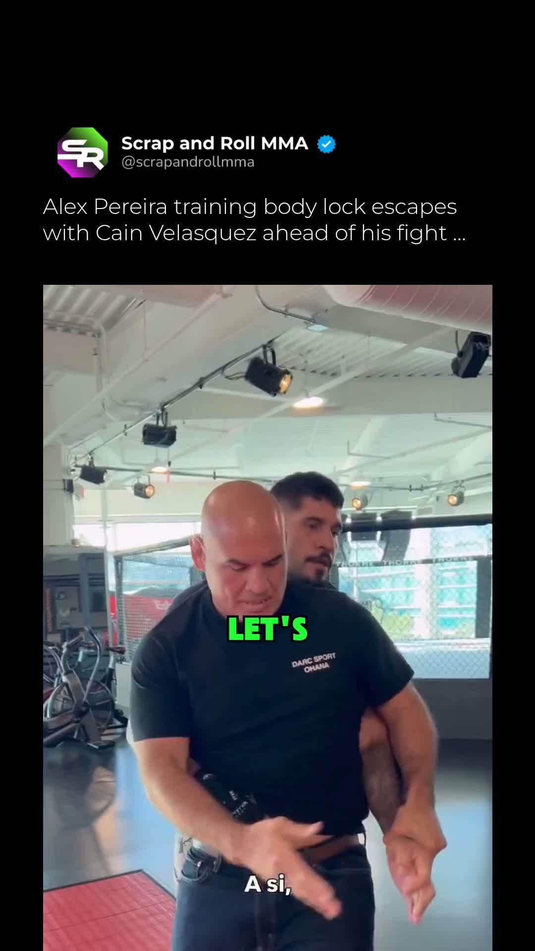 Alex Pereira trains body lock escap...