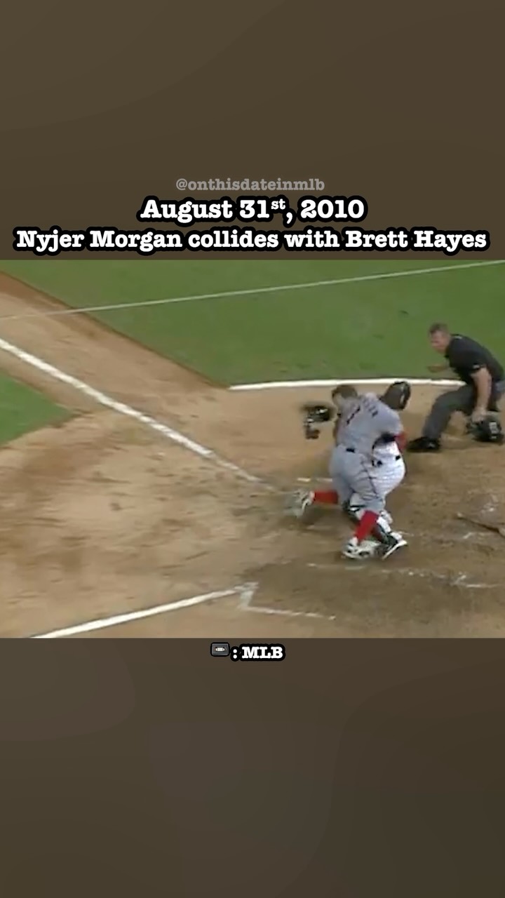 Nyjer Morgan Collides with Brett Ha...