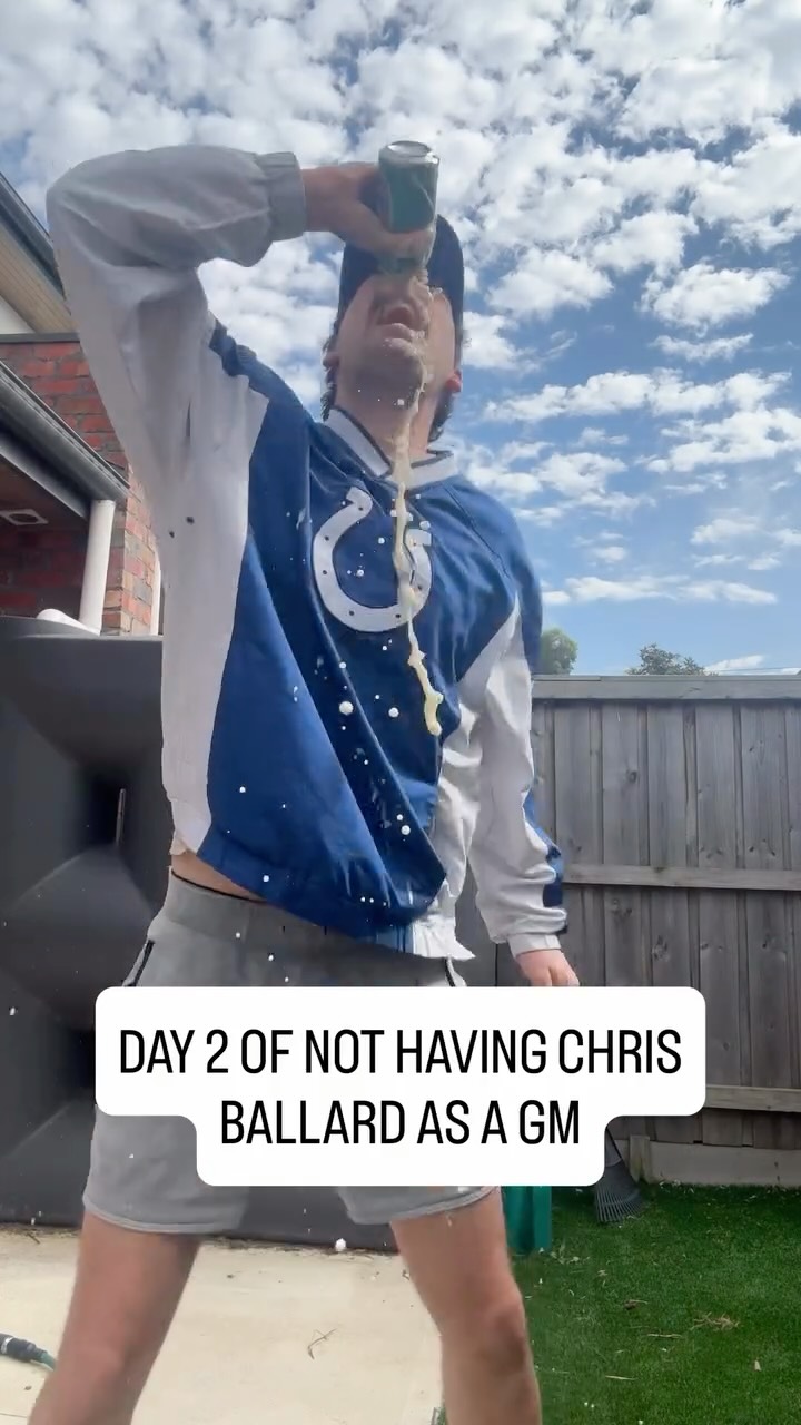 Colts fan celebrates Chris Ballard ... on MILLIONS Colts fan celebrates Chris Ballard ...