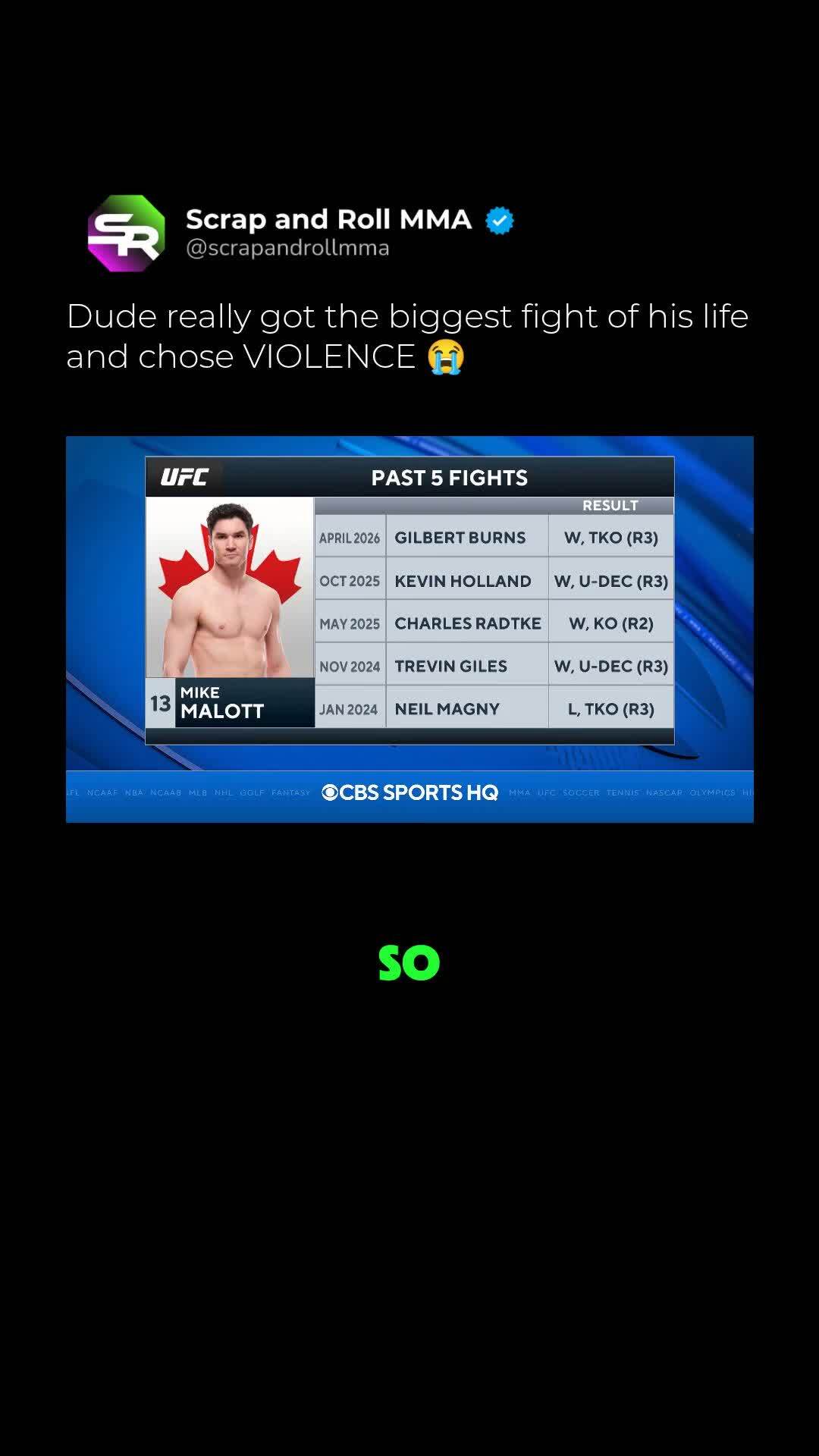 Mike Malott's past 5 fights and his... on MILLIONS Mike Malott's past 5 fights and his...