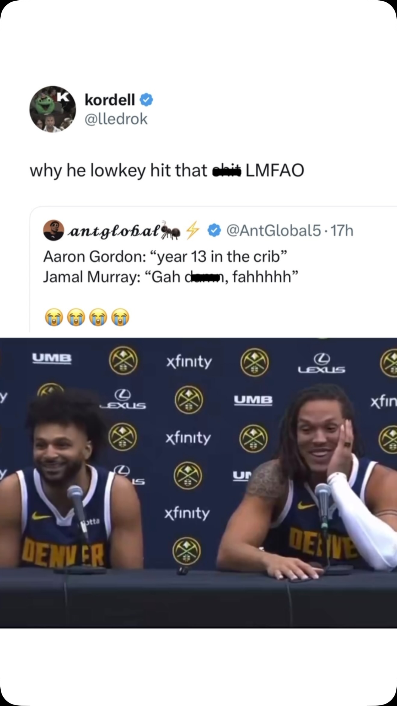 Denver Nuggets players Jamal Murray...