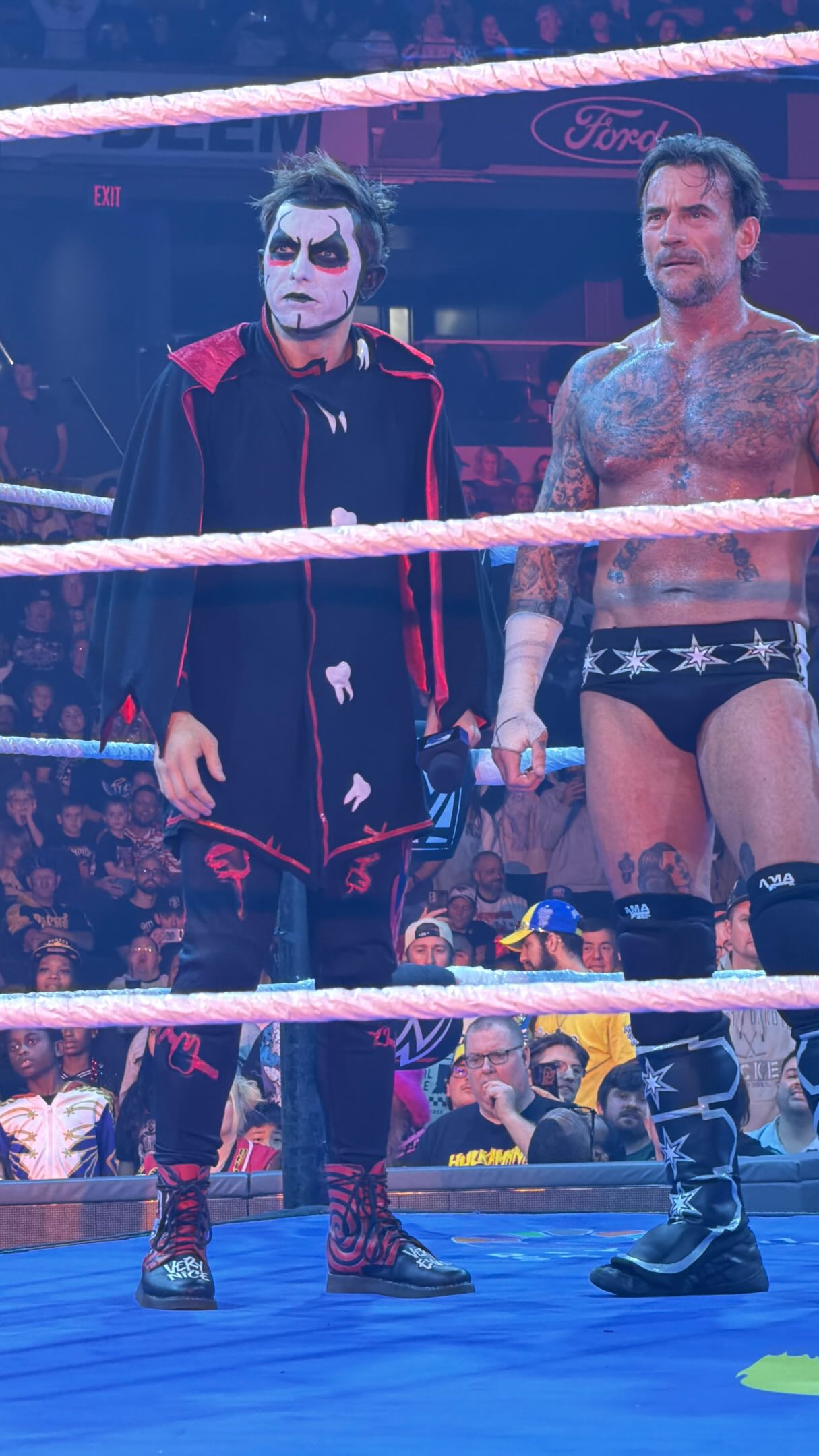 CM Punk and Danhausen in the ring o...
