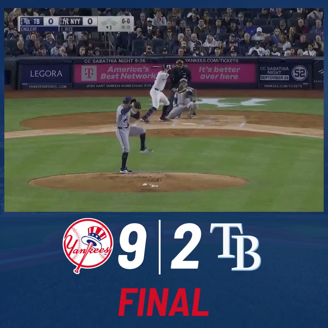 Yankees defeat Rays 9-2