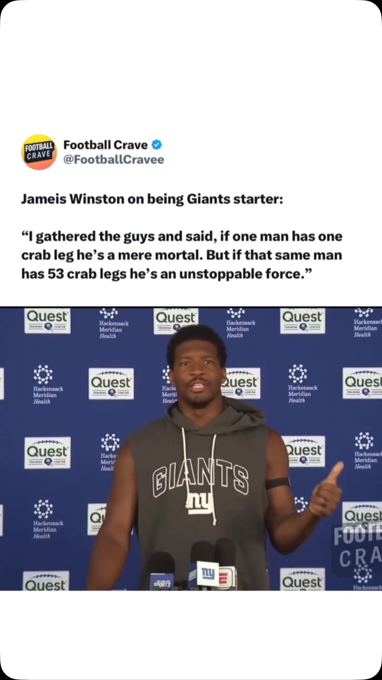 Jameis Winston's crab leg analogy a... on MILLIONS Jameis Winston's crab leg analogy a...