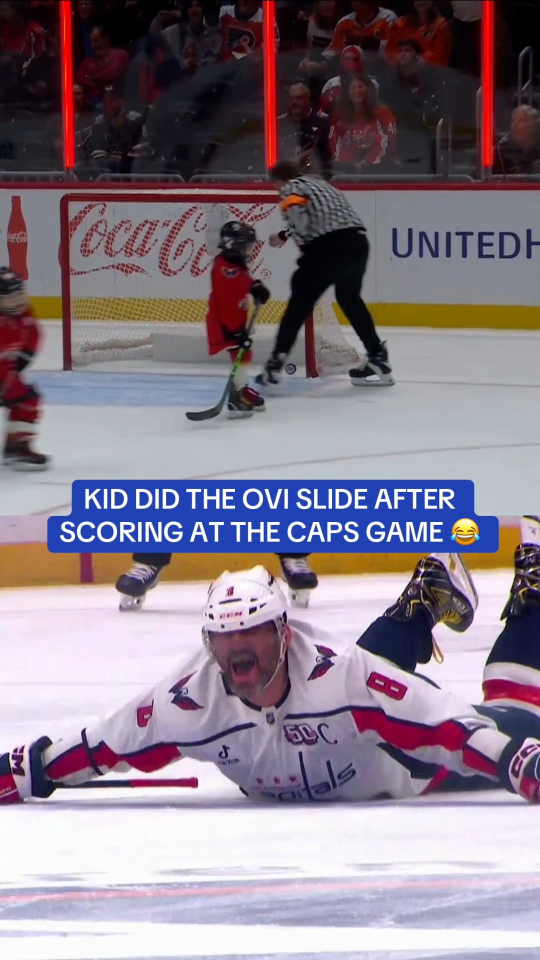 Kid recreates Ovechkin's iconic cel...