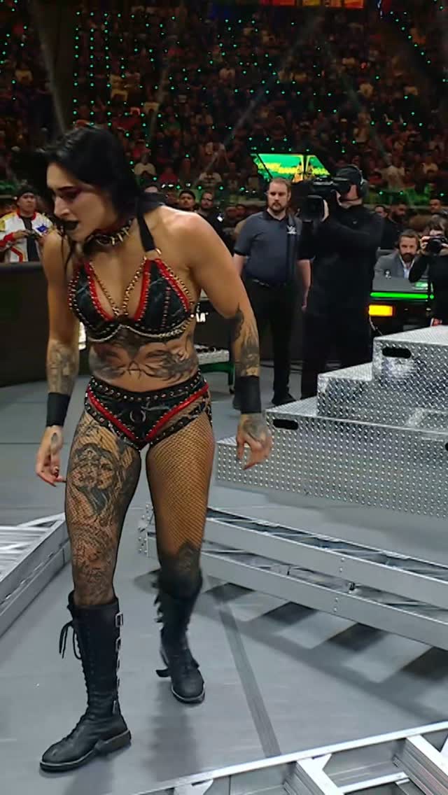 Rhea Ripley on the set of MITB