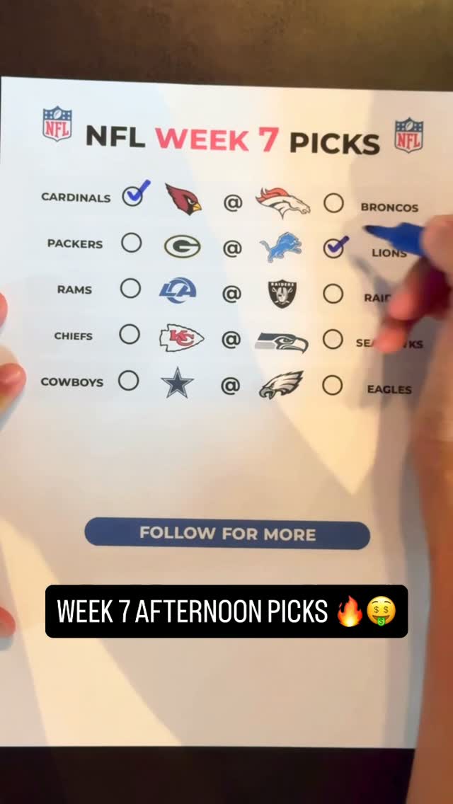 NFL Week 7 Picks: Sunday & Monday N...