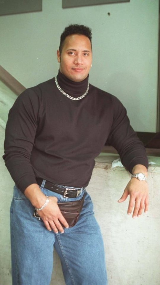 The Rock in his 90s fanny pack and ...