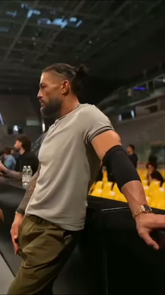 Roman Reigns relaxing backstage