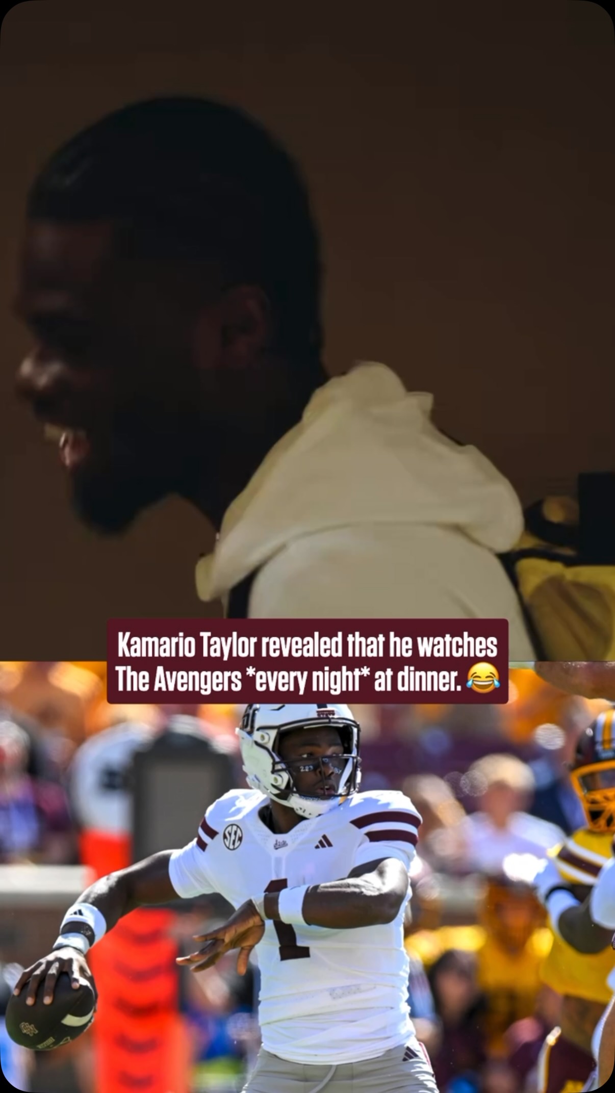 Kamario Taylor watches The Avengers...