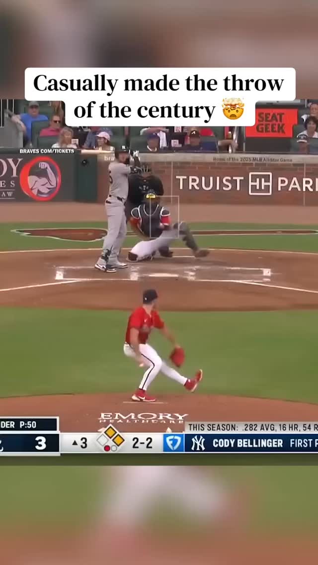 Incredible outfield throw from the ...