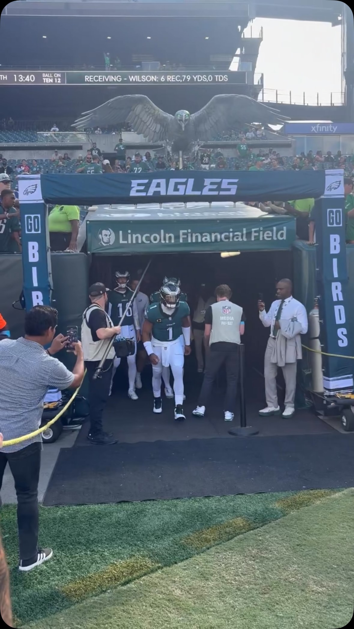 QB1 Jalen Hurts takes the field at ...
