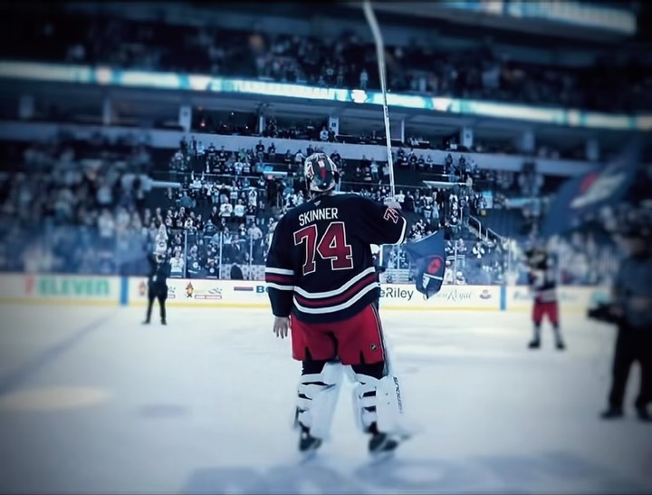 Stuart Skinner on the ice