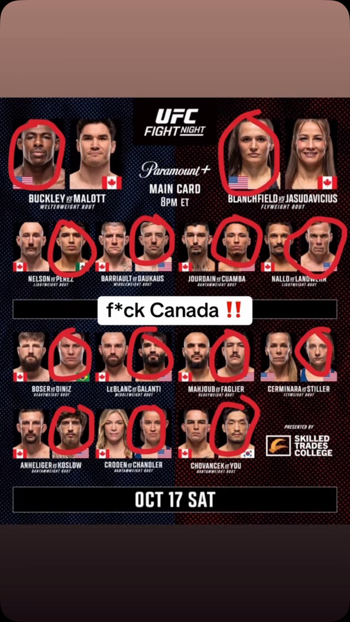 UFC Fight Night picks: F*** Canada! on MILLIONS UFC Fight Night picks: F*** Canada!