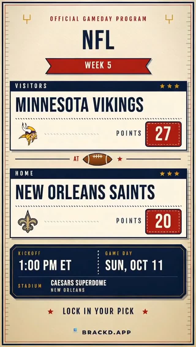 NFL Predictions for Vikings vs Sain...