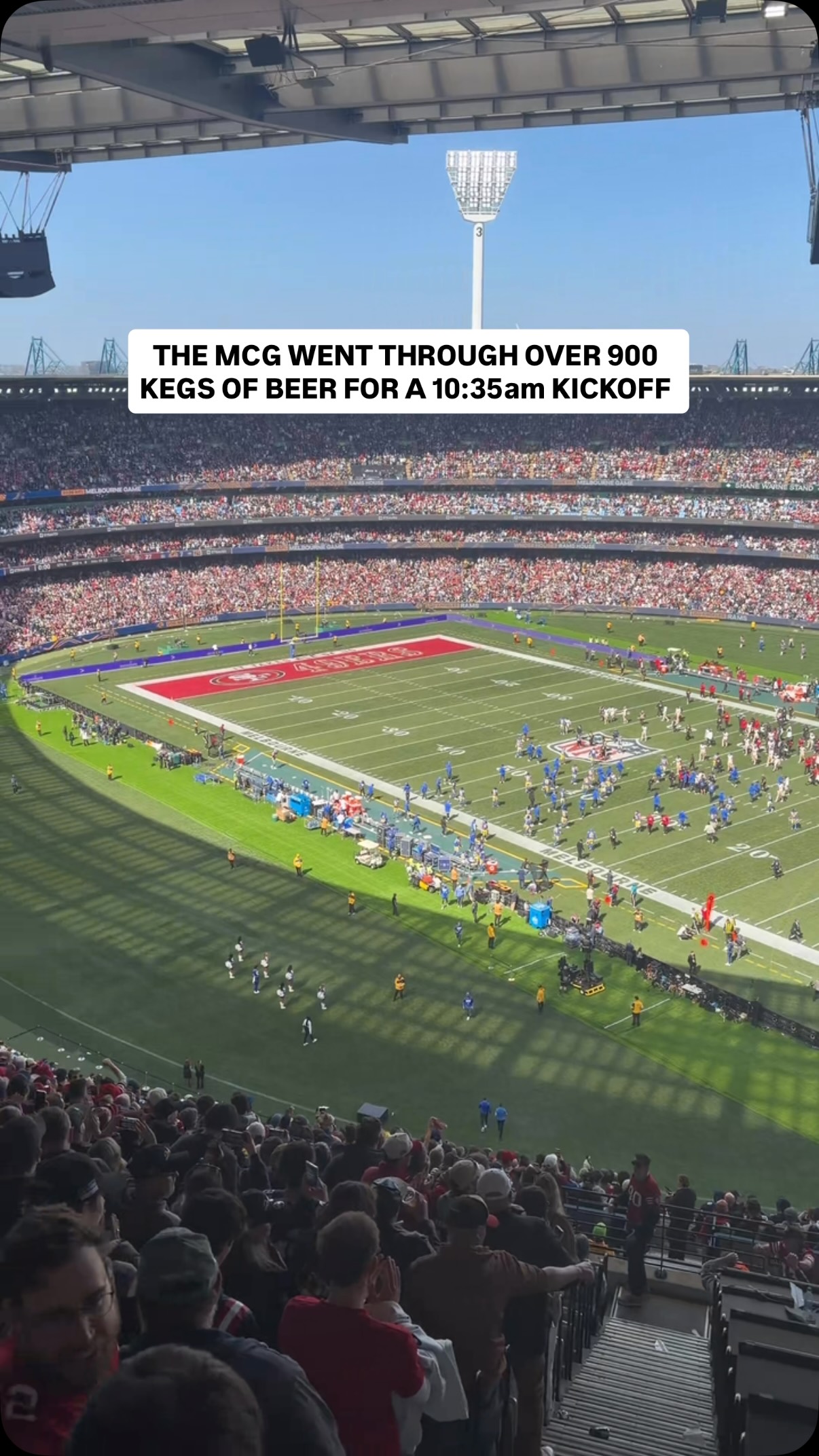 MCG fans drank 900+ kegs for an ear...