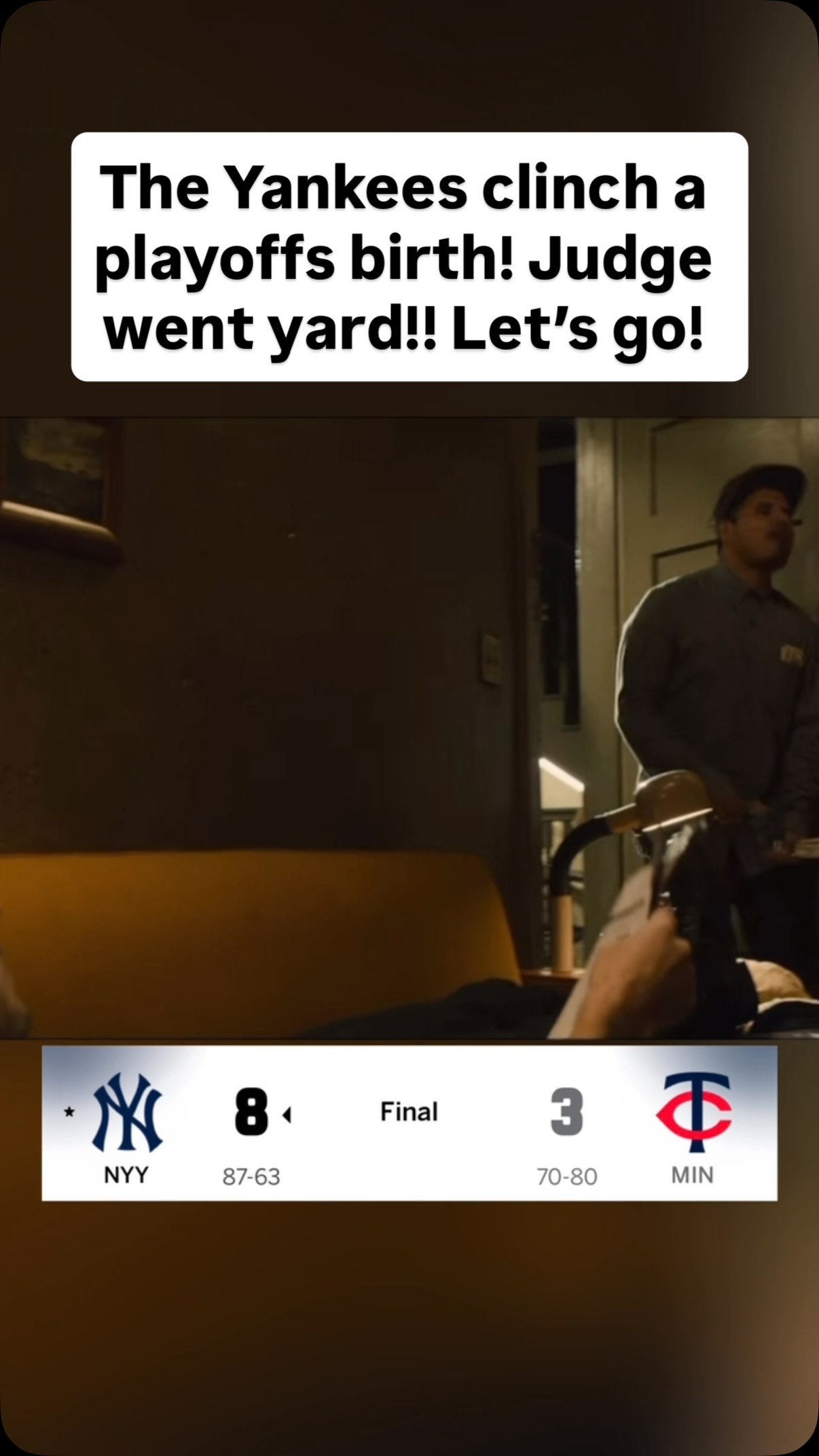 The Yankees clinch a playoff spot a...