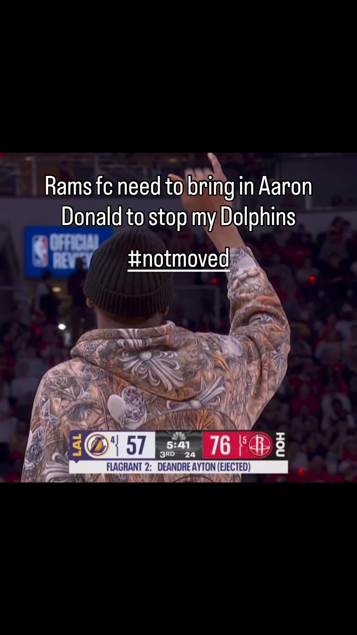 Rams and Dolphins meme features Aar...
