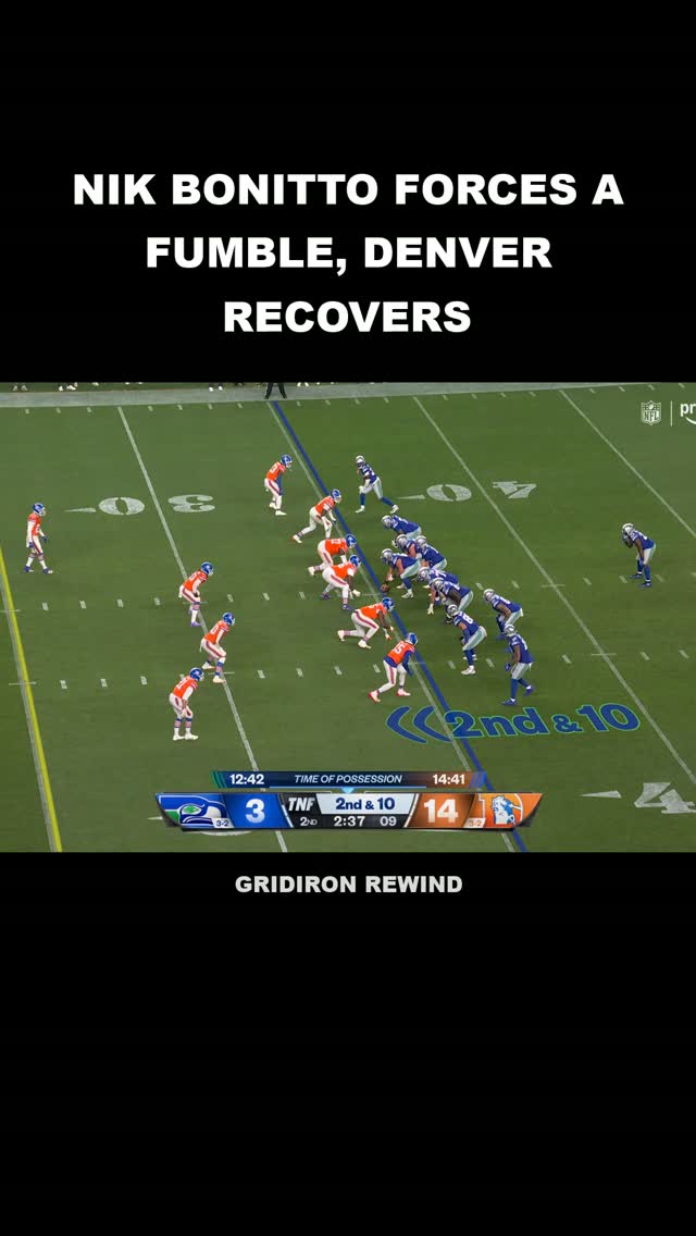 Nik Bonitto forces a fumble on Thur...