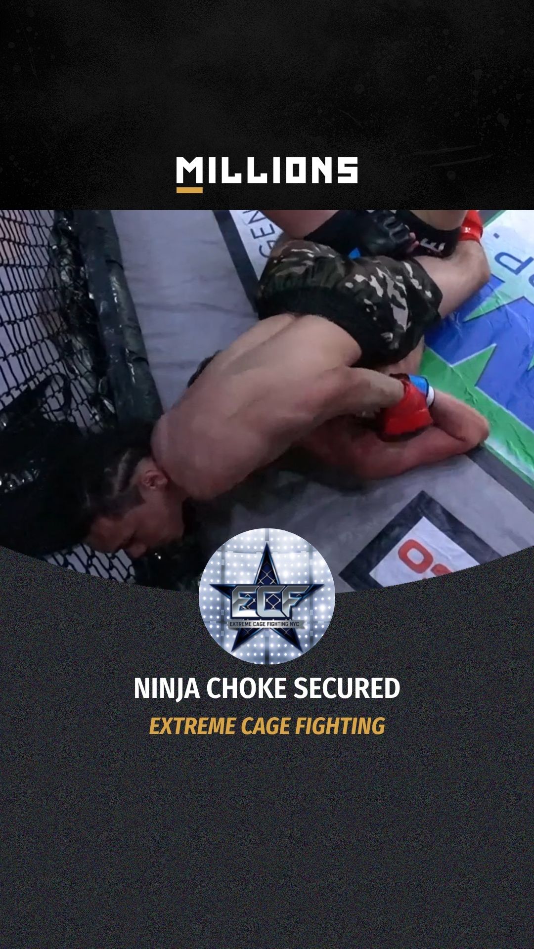 Extreme Cage Fighting: Ninja Choke Secured | MILLIONS