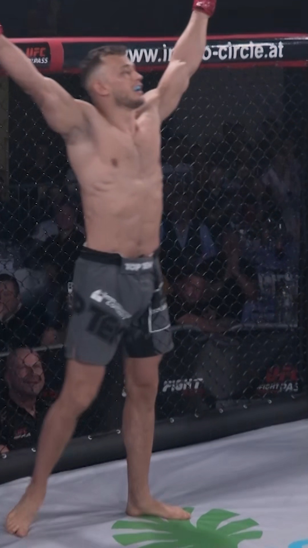 MMA fighter celebrates victory at C...