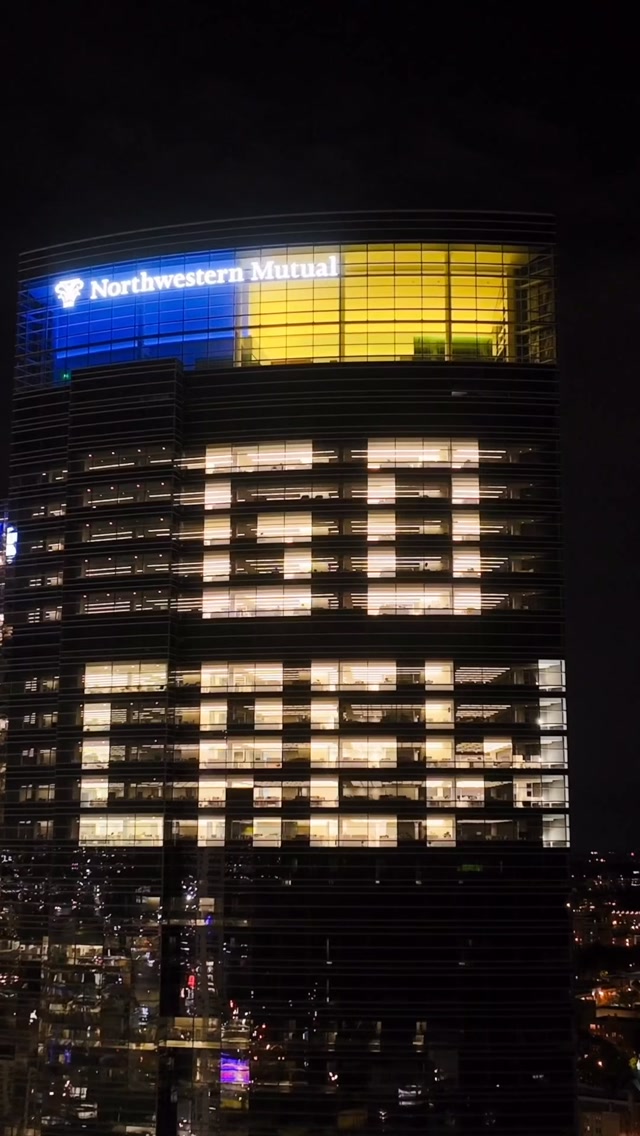 Northwestern Mutual building lights...