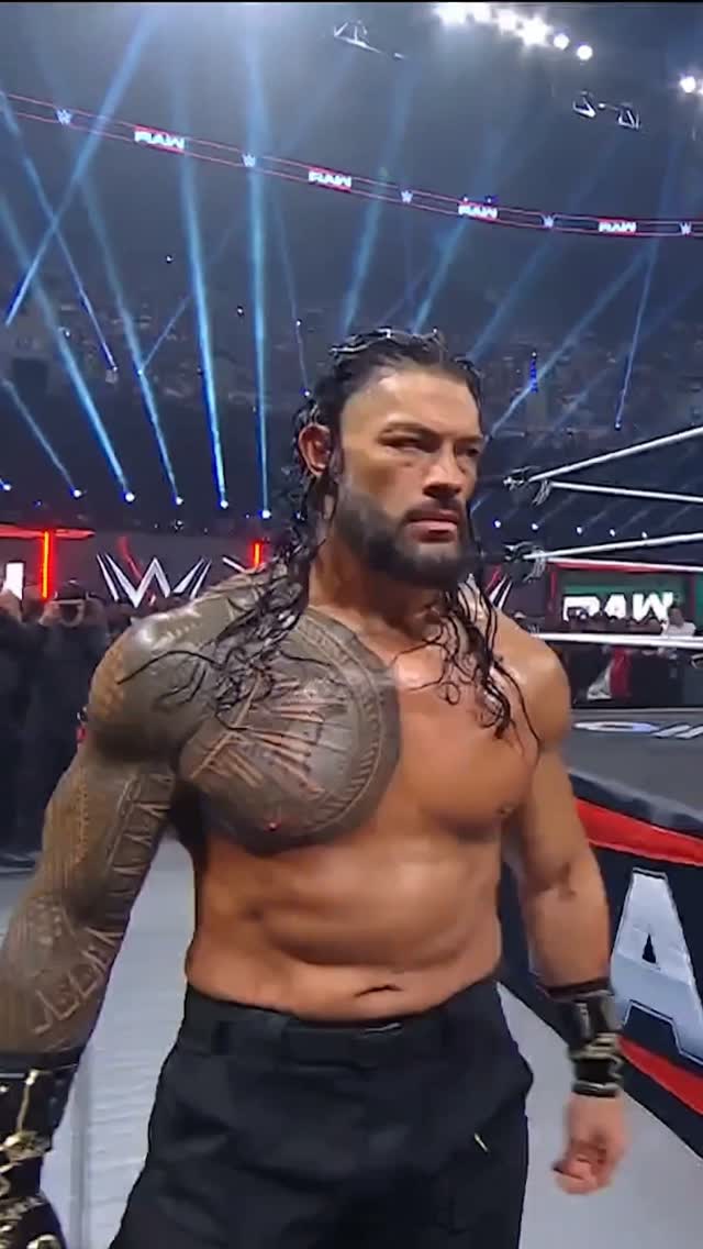 Roman Reigns enters the ring at WWE...