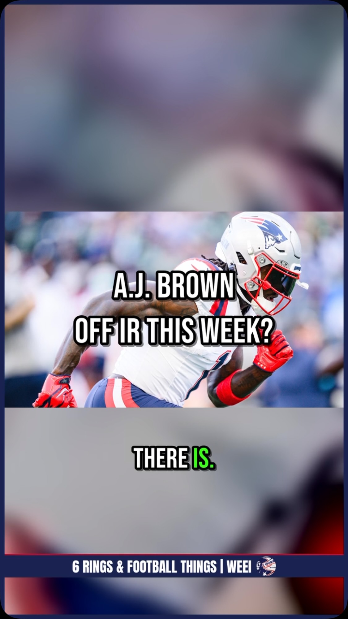 Is A.J. Brown coming off IR this we...