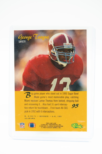 George Teague Signed Alabama Player Card on MILLIONS George Teague Signed Alabama Player Card