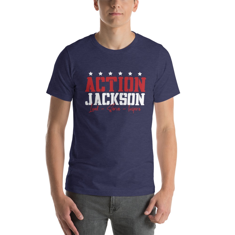Lead-Serve-Inspire ACTION by Patrick Jackson T-Shirt, White Logo