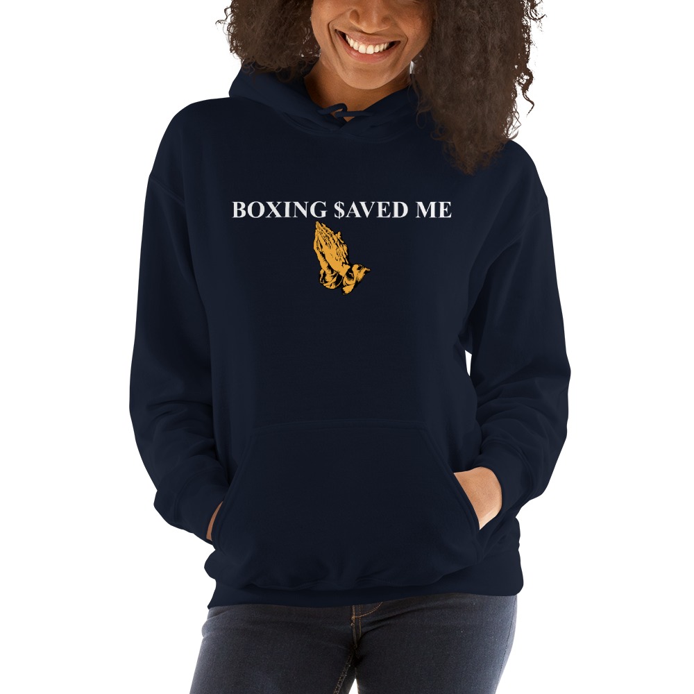 Boxing $aved Me by Money Powell, Hoodies, White Logo on MILLIONS Boxing $aved Me by Money Powell, Hoodies, White Logo