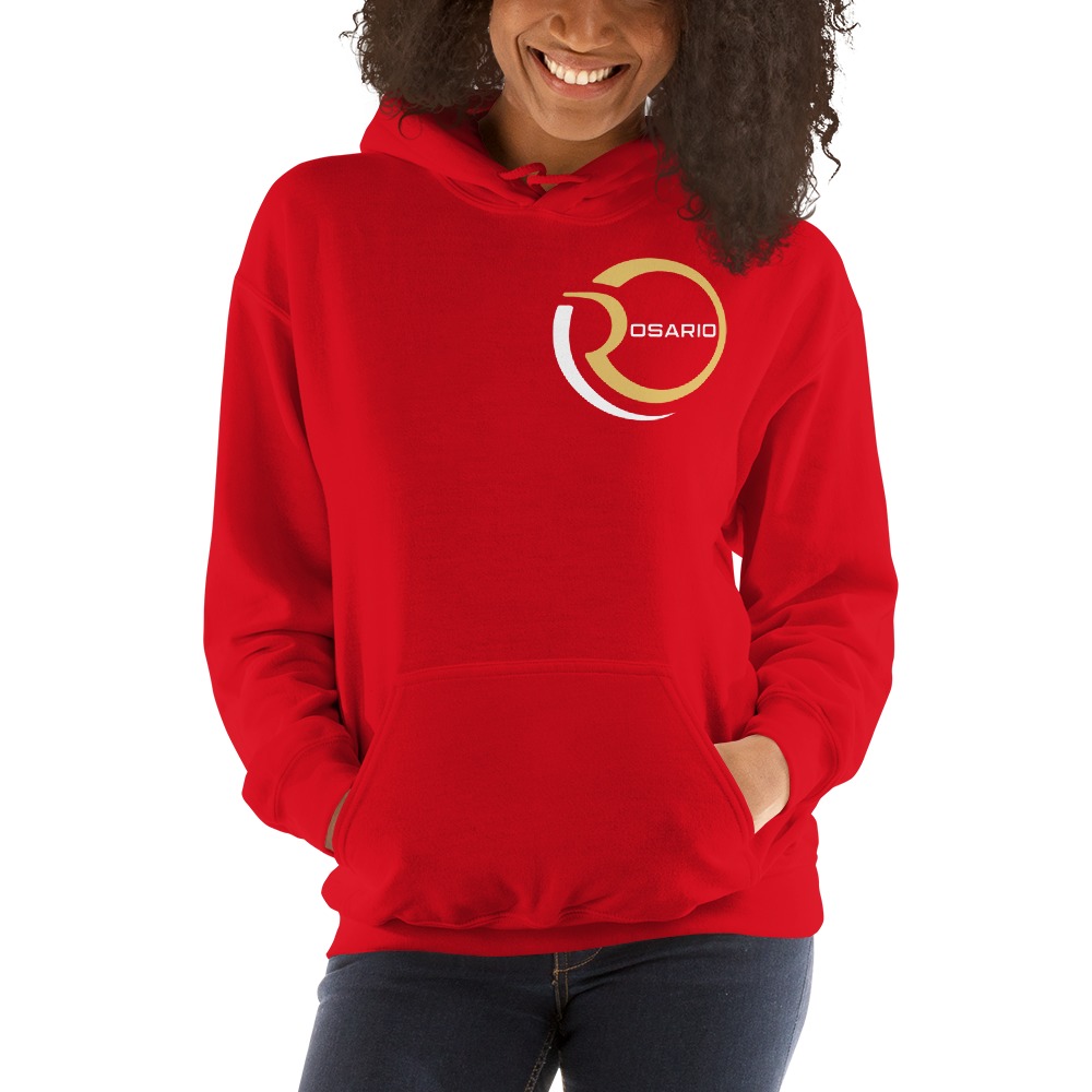 Omar Rosario Women's Hoodie, White and Gold, Mini Logo