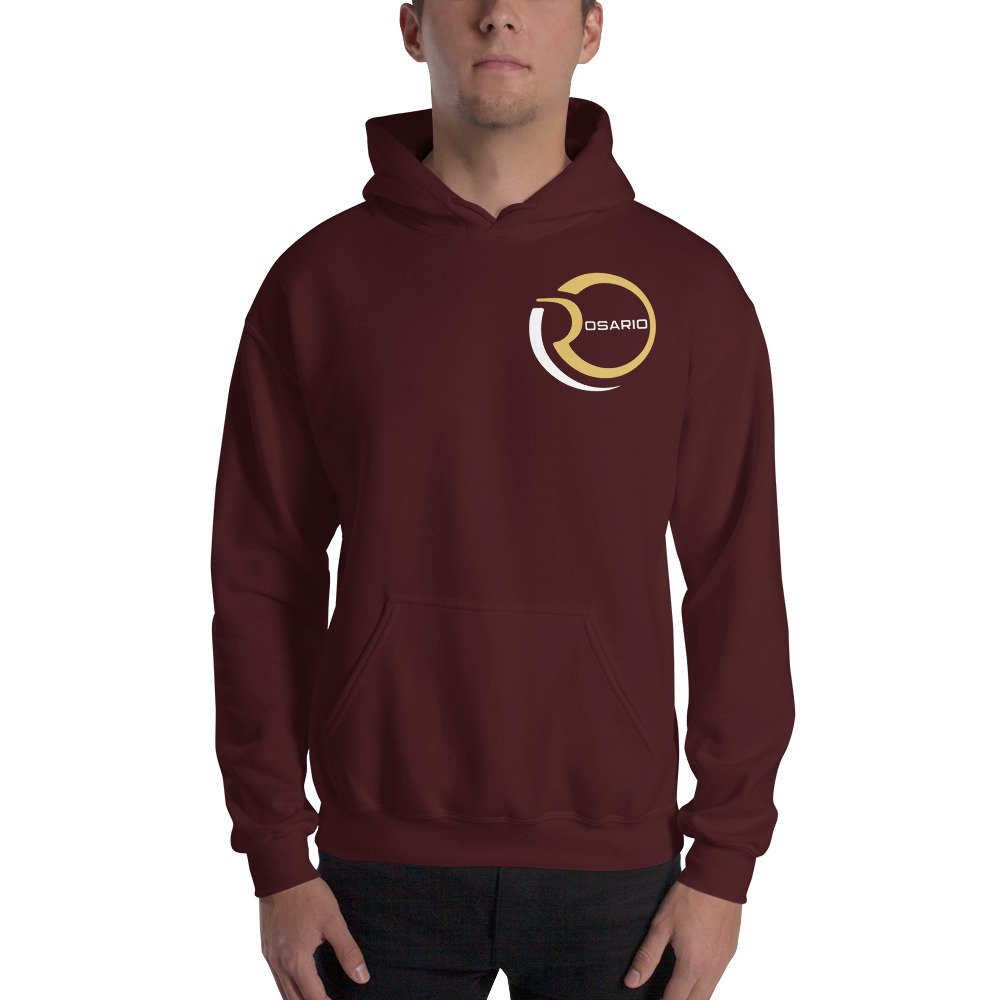 Omar Rosario Men's Hoodie, White and Gold, Mini Logo