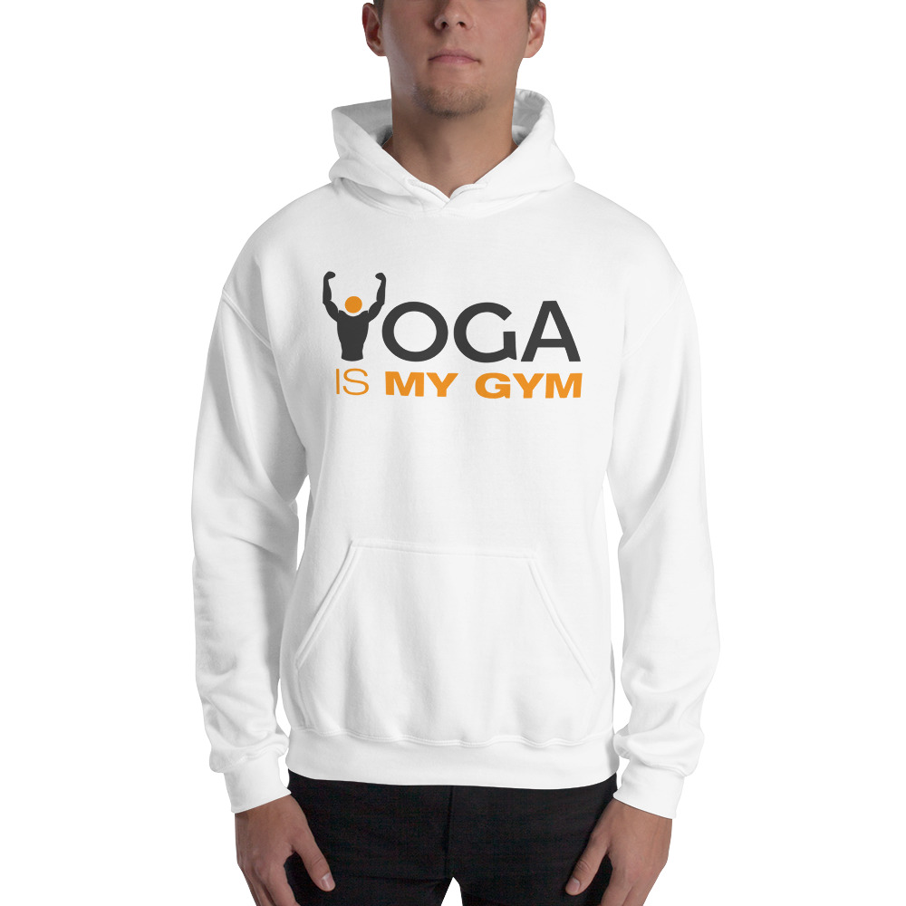 Yoga Is My Gym Men's Hoodie, Orange Logo