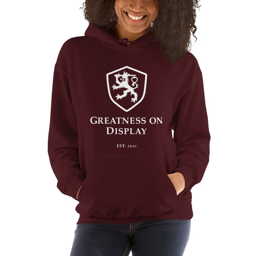 Greatness on Display Hoodie, White Logo